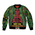 Aotearoa Iwi Ngati Hine Bomber Jacket Maori Wharenui House Tribal Pattern
