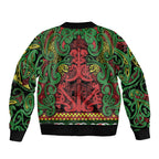 Aotearoa Iwi Ngati Hine Bomber Jacket Maori Wharenui House Tribal Pattern