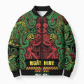 Aotearoa Iwi Ngati Hine Bomber Puffer Jacket Maori Wharenui House Tribal Pattern