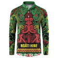 Aotearoa Iwi Ngati Hine Button Sweatshirt Maori Wharenui House Tribal Pattern