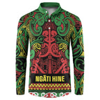 Aotearoa Iwi Ngati Hine Button Sweatshirt Maori Wharenui House Tribal Pattern