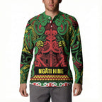 Aotearoa Iwi Ngati Hine Button Sweatshirt Maori Wharenui House Tribal Pattern