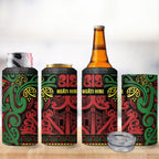 Aotearoa Iwi Ngati Hine 4 in 1 Can Cooler Tumbler Maori Wharenui House Tribal Pattern