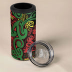 Aotearoa Iwi Ngati Hine 4 in 1 Can Cooler Tumbler Maori Wharenui House Tribal Pattern