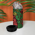 Aotearoa Iwi Ngati Hine 4 in 1 Can Cooler Tumbler Maori Wharenui House Tribal Pattern
