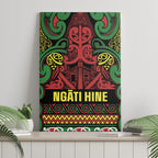 Aotearoa Iwi Ngati Hine Canvas Wall Art Maori Wharenui House Tribal Pattern