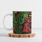 Aotearoa Iwi Ngati Hine Ceramic Mug Maori Wharenui House Tribal Pattern