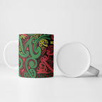 Aotearoa Iwi Ngati Hine Ceramic Mug Maori Wharenui House Tribal Pattern
