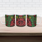 Aotearoa Iwi Ngati Hine Ceramic Mug Maori Wharenui House Tribal Pattern