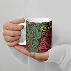 Aotearoa Iwi Ngati Hine Ceramic Mug Maori Wharenui House Tribal Pattern