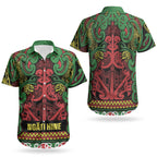 Aotearoa Iwi Ngati Hine Couples Matching Off Shoulder Maxi Dress and Hawaiian Shirt Maori Wharenui House Tribal Pattern