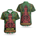 Aotearoa Iwi Ngati Hine Couples Matching Off Shoulder Short Dress and Hawaiian Shirt Maori Wharenui House Tribal Pattern