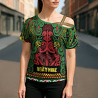 Aotearoa Iwi Ngati Hine Cross Shoulder Shirt Maori Wharenui House Tribal Pattern