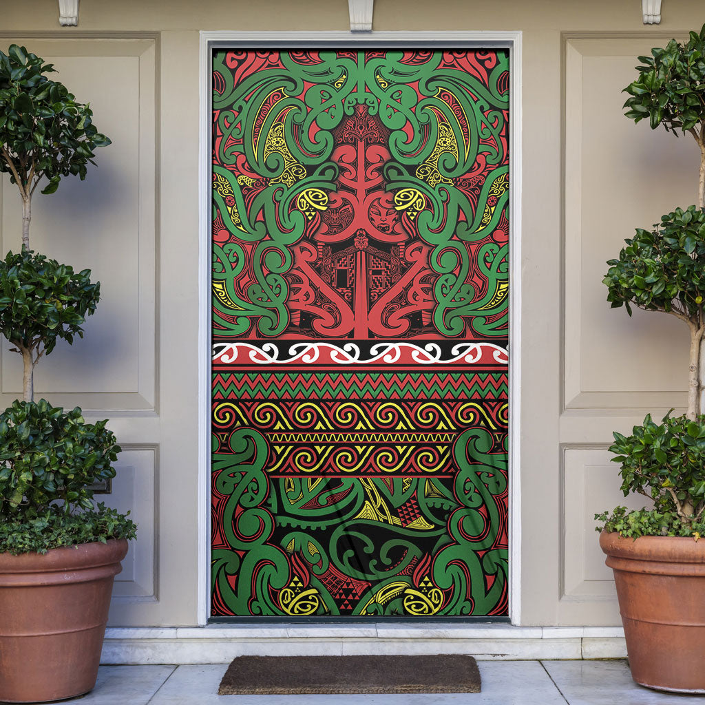 Aotearoa Iwi Ngati Hine Door Cover Maori Wharenui House Tribal Pattern