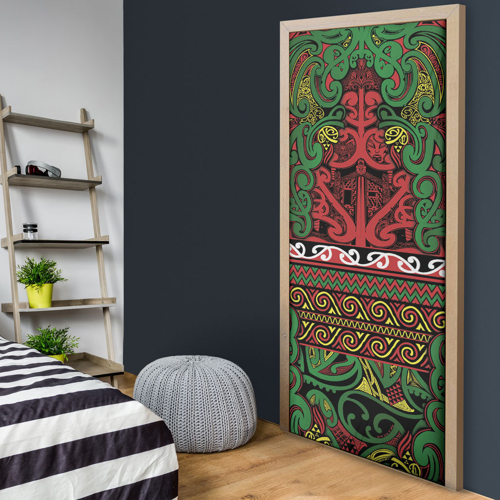 Aotearoa Iwi Ngati Hine Door Cover Maori Wharenui House Tribal Pattern