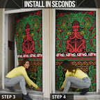 Aotearoa Iwi Ngati Hine Door Cover Maori Wharenui House Tribal Pattern