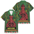 Aotearoa Iwi Ngati Hine Family Matching Summer Maxi Dress and Hawaiian Shirt Maori Wharenui House Tribal Pattern