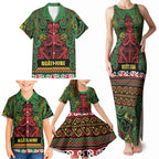 Aotearoa Iwi Ngati Hine Family Matching Tank Maxi Dress and Hawaiian Shirt Maori Wharenui House Tribal Pattern