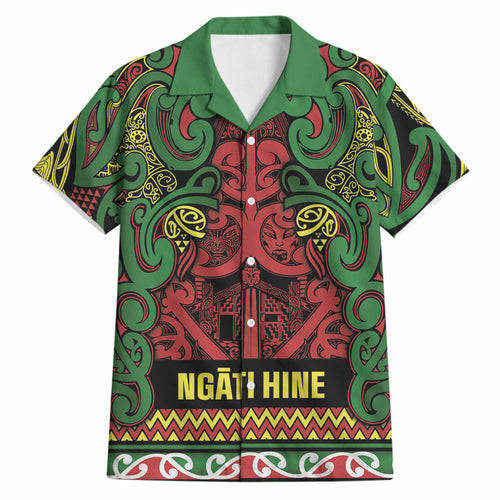 Aotearoa Iwi Ngati Hine Hawaiian Shirt Maori Wharenui House Tribal Pattern
