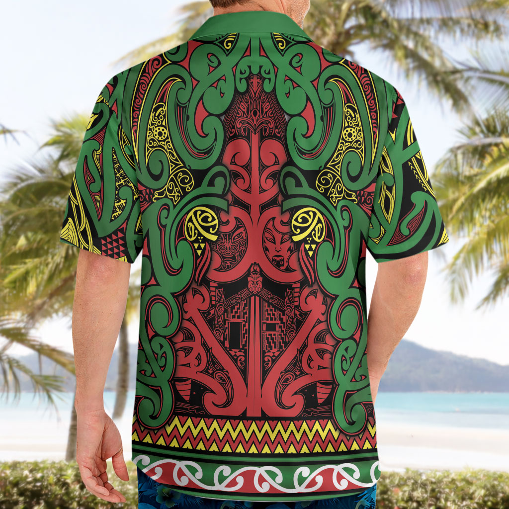 Aotearoa Iwi Ngati Hine Hawaiian Shirt Maori Wharenui House Tribal Pattern