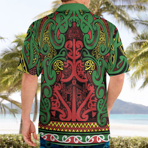 Aotearoa Iwi Ngati Hine Hawaiian Shirt Maori Wharenui House Tribal Pattern