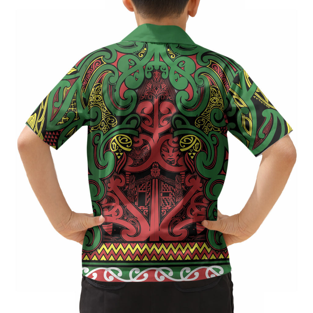 Aotearoa Iwi Ngati Hine Hawaiian Shirt Maori Wharenui House Tribal Pattern