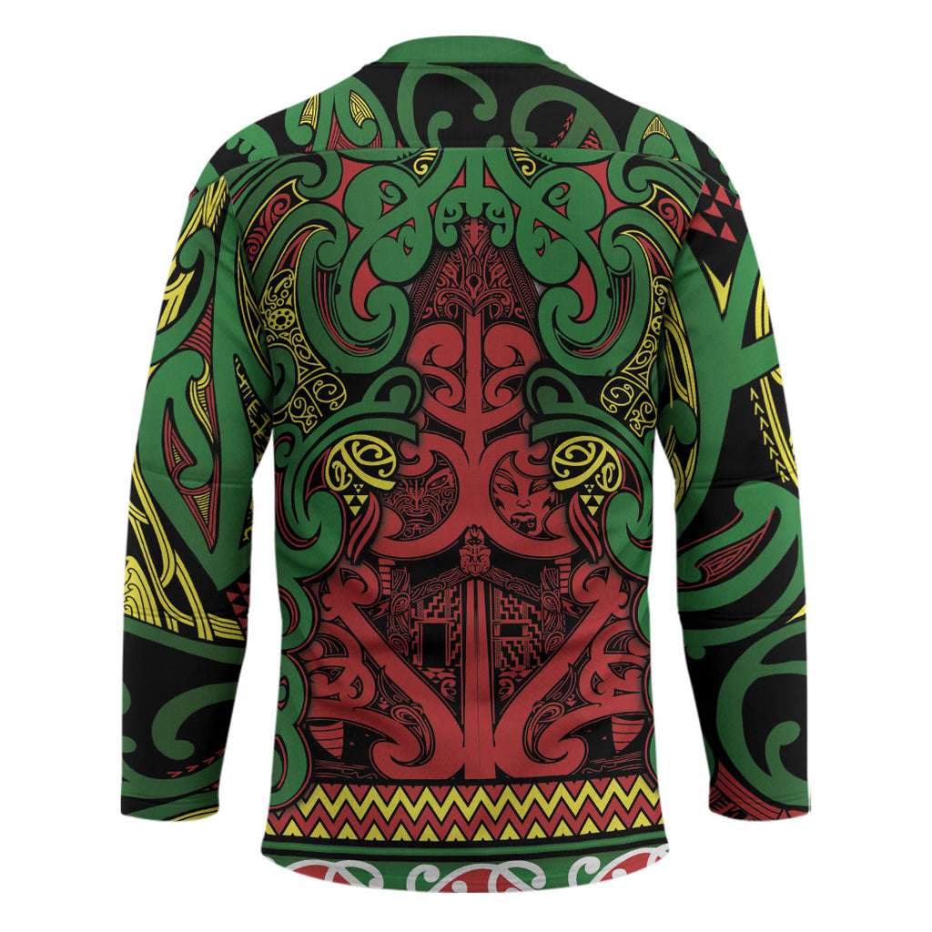 Aotearoa Iwi Ngati Hine Hockey Jersey Maori Wharenui House Tribal Pattern