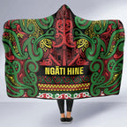 Aotearoa Iwi Ngati Hine Hooded Blanket Maori Wharenui House Tribal Pattern
