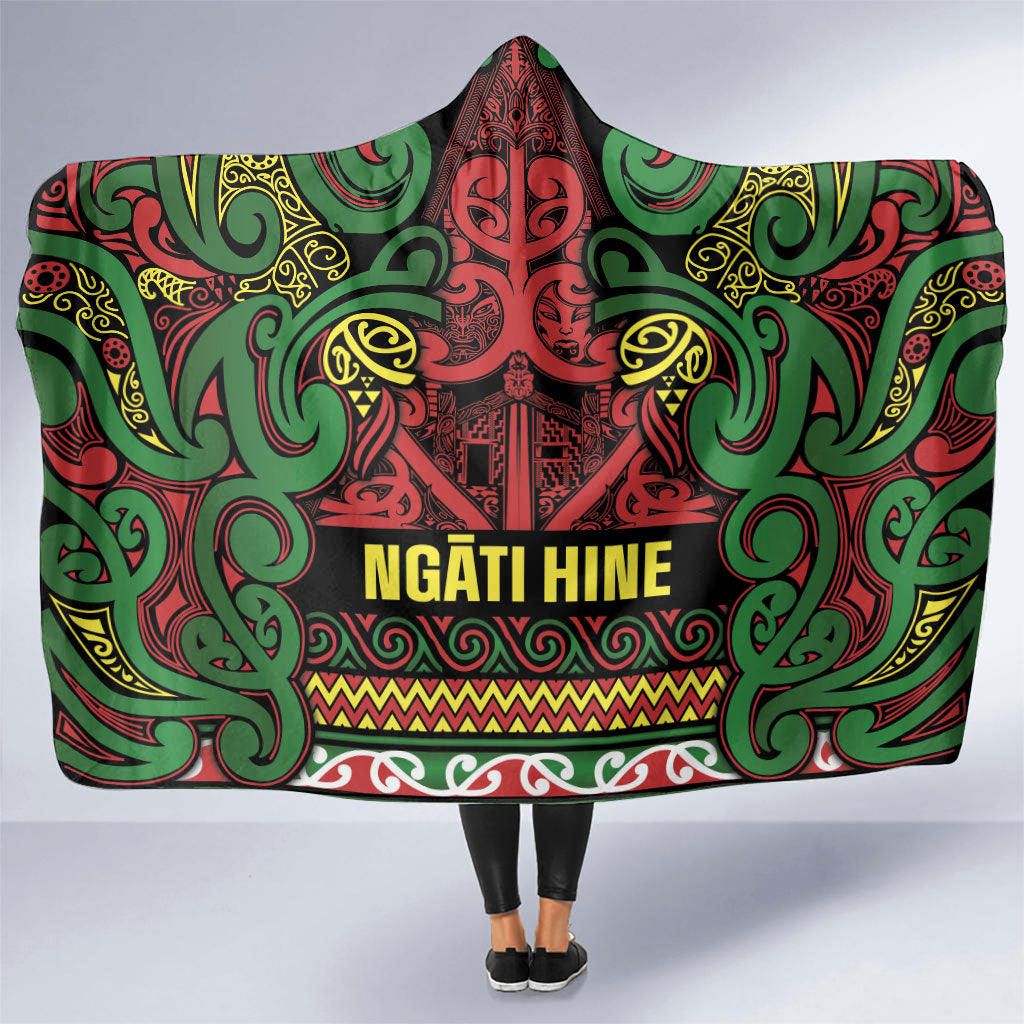 Aotearoa Iwi Ngati Hine Hooded Blanket Maori Wharenui House Tribal Pattern