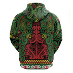 Aotearoa Iwi Ngati Hine Hoodie Maori Wharenui House Tribal Pattern