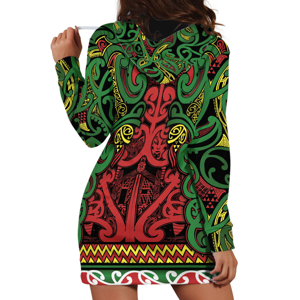 Aotearoa Iwi Ngati Hine Hoodie Dress Maori Wharenui House Tribal Pattern