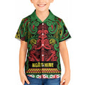 Aotearoa Iwi Ngati Hine Kid Hawaiian Shirt Maori Wharenui House Tribal Pattern