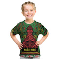 Aotearoa Iwi Ngati Hine Kid T Shirt Maori Wharenui House Tribal Pattern