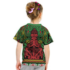 Aotearoa Iwi Ngati Hine Kid T Shirt Maori Wharenui House Tribal Pattern