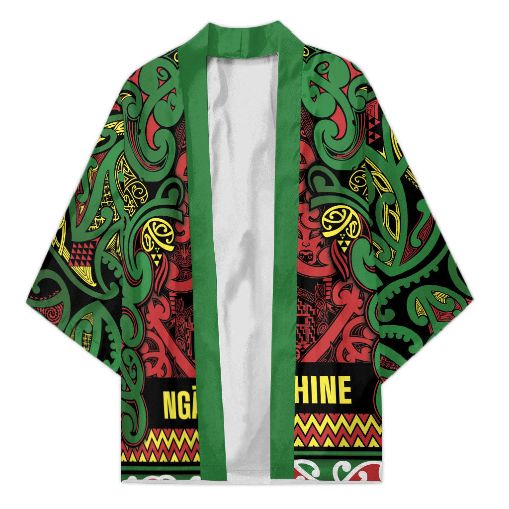 Aotearoa Iwi Ngati Hine Kimono Maori Wharenui House Tribal Pattern