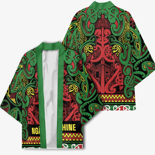 Aotearoa Iwi Ngati Hine Kimono Maori Wharenui House Tribal Pattern