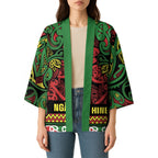 Aotearoa Iwi Ngati Hine Kimono Maori Wharenui House Tribal Pattern