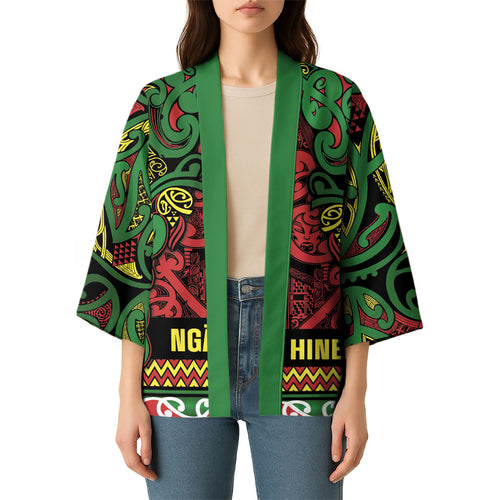 Aotearoa Iwi Ngati Hine Kimono Maori Wharenui House Tribal Pattern