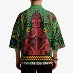 Aotearoa Iwi Ngati Hine Kimono Maori Wharenui House Tribal Pattern