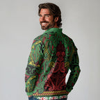 Aotearoa Iwi Ngati Hine Long Sleeve Polo Shirt Maori Wharenui House Tribal Pattern