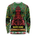 Aotearoa Iwi Ngati Hine Long Sleeve Shirt Maori Wharenui House Tribal Pattern