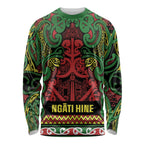 Aotearoa Iwi Ngati Hine Long Sleeve Shirt Maori Wharenui House Tribal Pattern