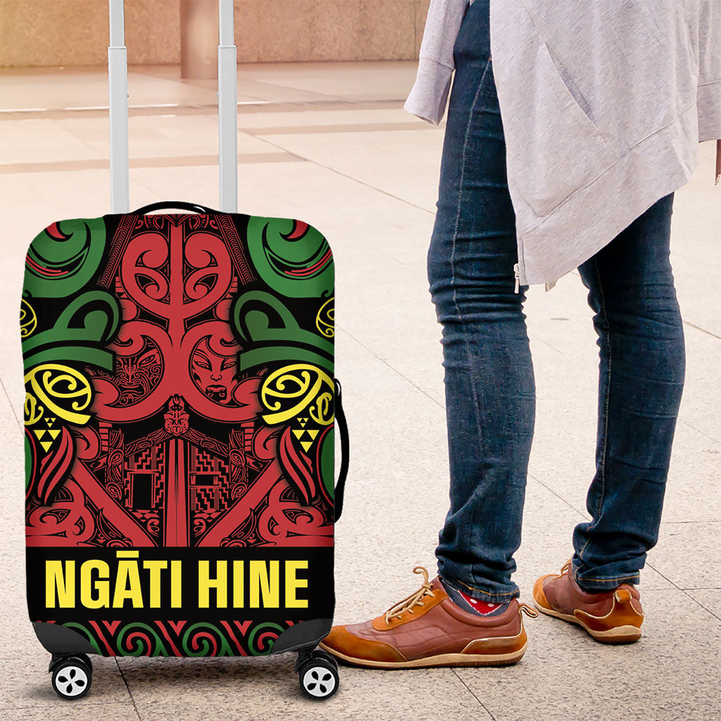 Aotearoa Iwi Ngati Hine Luggage Cover Maori Wharenui House Tribal Pattern