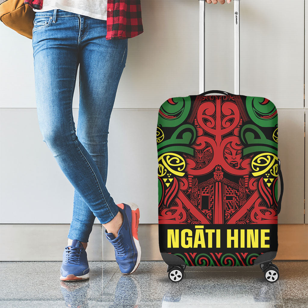 Aotearoa Iwi Ngati Hine Luggage Cover Maori Wharenui House Tribal Pattern