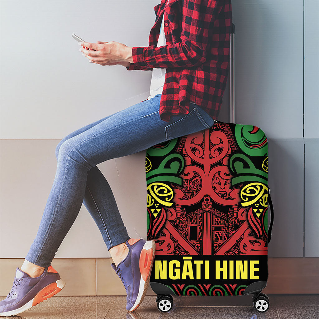 Aotearoa Iwi Ngati Hine Luggage Cover Maori Wharenui House Tribal Pattern