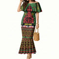 Aotearoa Iwi Ngati Hine Mermaid Dress Maori Wharenui House Tribal Pattern