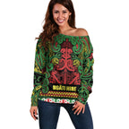 Aotearoa Iwi Ngati Hine Off Shoulder Sweater Maori Wharenui House Tribal Pattern