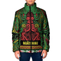 Aotearoa Iwi Ngati Hine Padded Jacket Maori Wharenui House Tribal Pattern