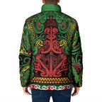 Aotearoa Iwi Ngati Hine Padded Jacket Maori Wharenui House Tribal Pattern