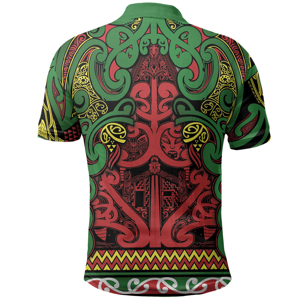 Aotearoa Iwi Ngati Hine Polo Shirt Maori Wharenui House Tribal Pattern